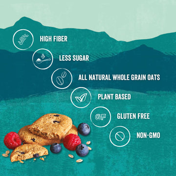Nairns Gluten-Free Breakfast Biscuits, Blueberry & Raspberry, High Fiber, Non-GMO, 5.64oz