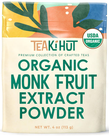 Organic Pure Monk Fruit Sweetener, No Erythritol 4oz, 100% Monk Fruit Extract Organic Powder for Keto and Paleo Diet, No Afterta