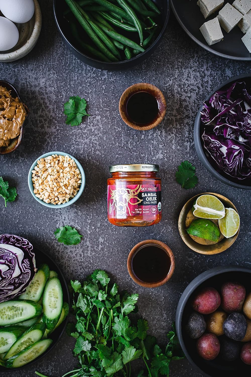 Sky Valley Sambal Oelek Chili Paste - Red Jalapenos & Garlic - 7 Oz, 2-Pack - Gluten Free, Vegan, USDA Organic, Non-GMO