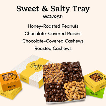 Nuts.com - Sweet and Salty Gift Tray for Summer, Fathers Day and Festive Gifts - Healthy Snack Sampler Box, 1.25 Lbs of Roasted