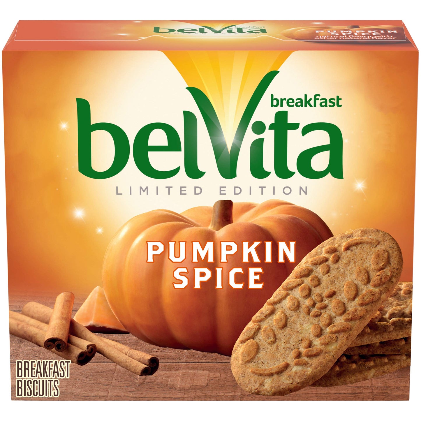 Belvita Pumpkin Spice Breakfast Biscuits, 1.76 oz, 5 Packs (4 Biscuits Each), Model 10044000042360