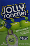 Jolly Rancher Green Apple Drink Mix, Sugar Free, 6 Count, 0.62 Ounce