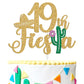Tivurcia Cake Topper, Fiesta 19th Birthday Decoration, Gold Color, Tropical Theme
