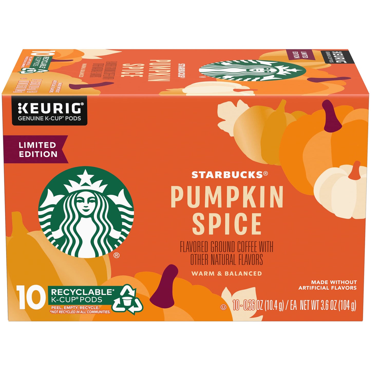 Starbucks Limited Edition Flavored Coffee K-Cups, Pumpkin Spice, 10 Count (Pack of 2)