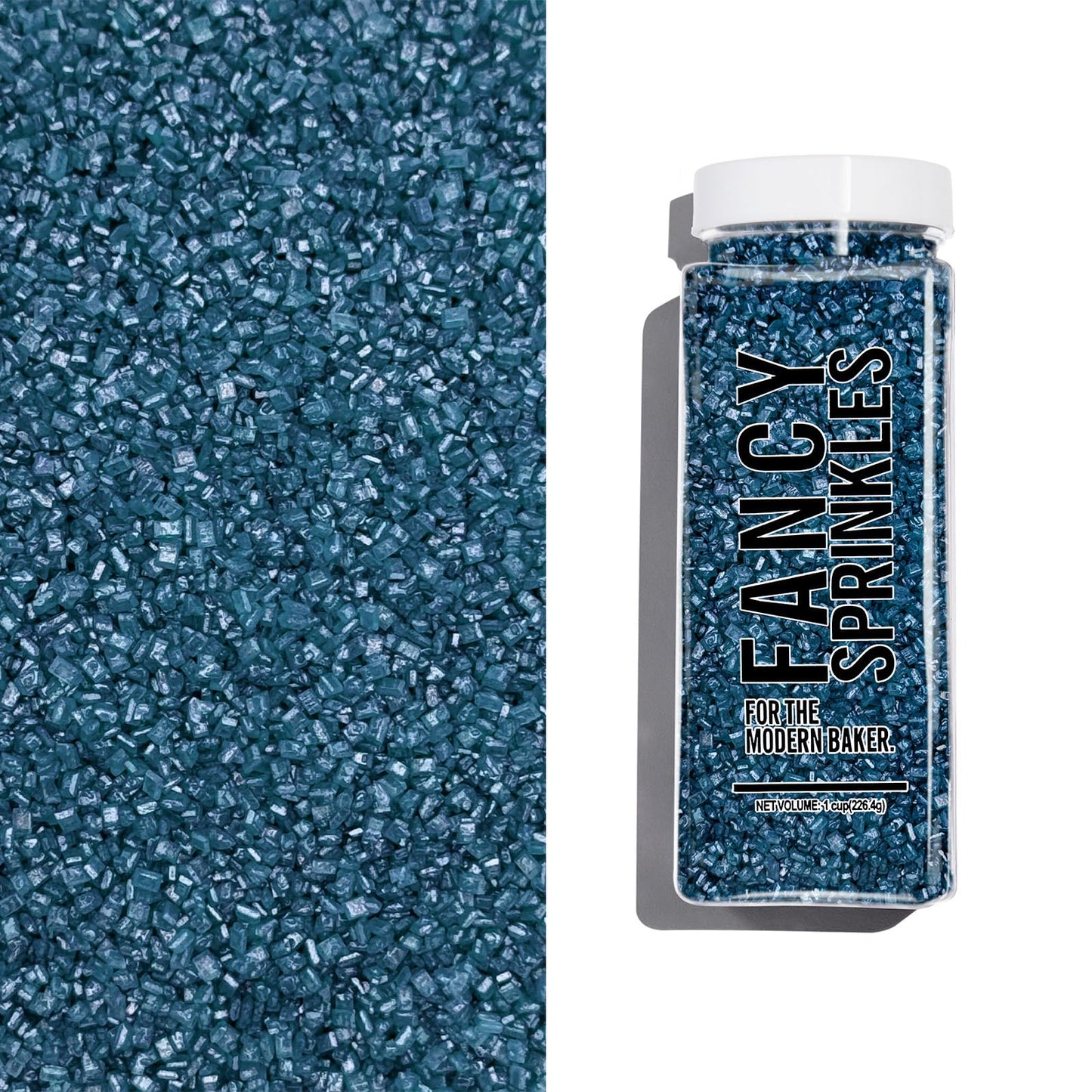 Fancy Sprinkles Kyanite Blue Fancy Sugar Pearlescent, Sparkly Sugar Crystals (8 OZ)