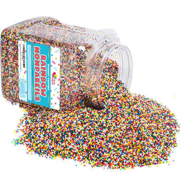 Rainbow Nonpareils Sprinkles - 2.7 Pounds - Big Bulk - Bulk Ice Cream Sprinkles - Rainbow Toppings For Cake Decorating, Cookies, Cupcakes