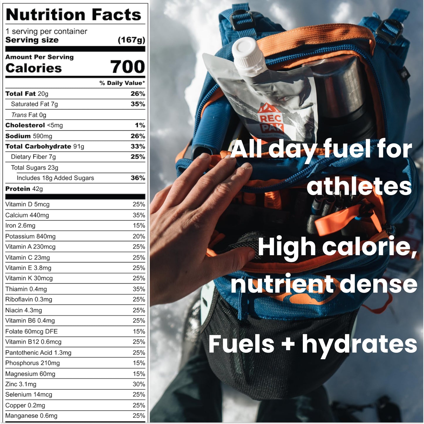 RecPak Performance Ultralight Instant Meals For Your Next Adventure | 700 Cal 42g Protein I Variety Pack (3-Pack)