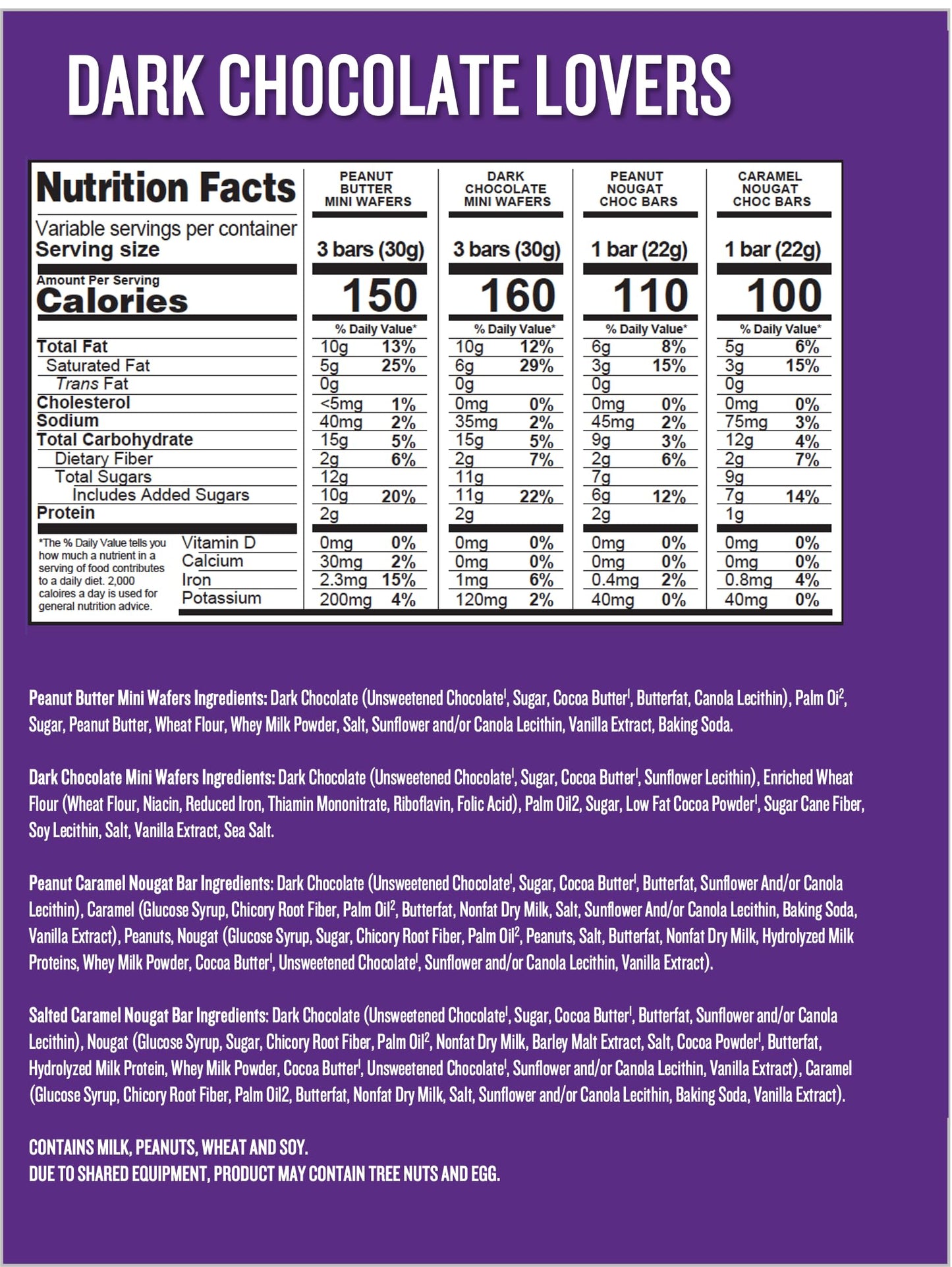 Little Secrets Dark Chocolate Variety Packs - Assorted 14 Bars, 30% Less Sugar, 7.8 Ounce, No Artificial Ingredients