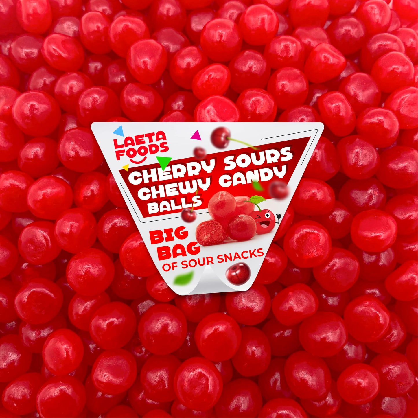Cherry Sours | Chewy Red Candy | 1 Pound Bag | Sour Red Candy | Sour Cherry Balls | Cherry Sours Candy Balls | Aprox.150 pieces