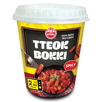 OTOKI Tteokbokki Cup, Korean Style Soft Chewy Hot Rice Cakes, Korean Street Instant Spicy Food- Quick & Easy to Prepare (Spicy,