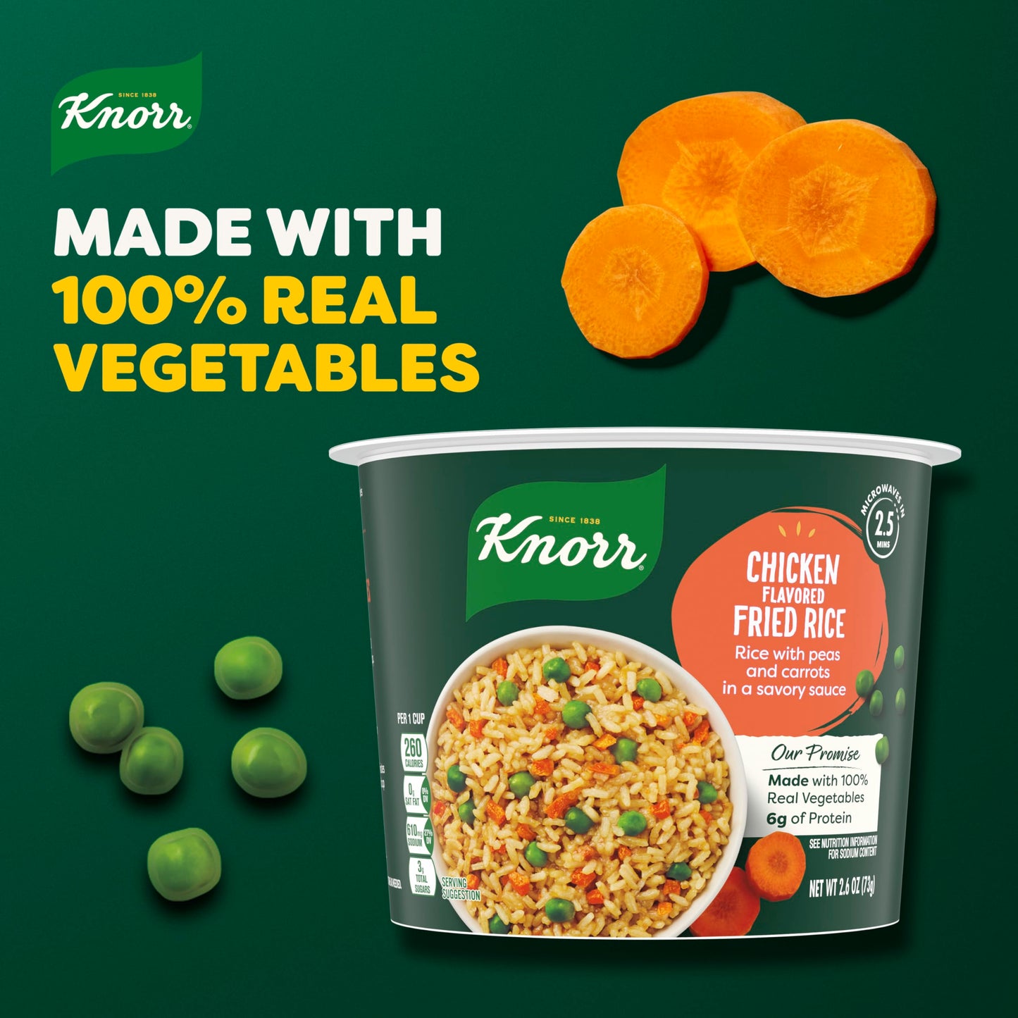 Knorr Rice Cup Chicken Flavored Fried Rice 8 ct Delicious Rice Dish No Artificial Flavors or Preservatives 2.6 oz (Pack of 5)