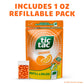 Tic Tac Orange Flavored Mints, 17.2 oz Bulk Refill Bag, Includes Refillable Pack