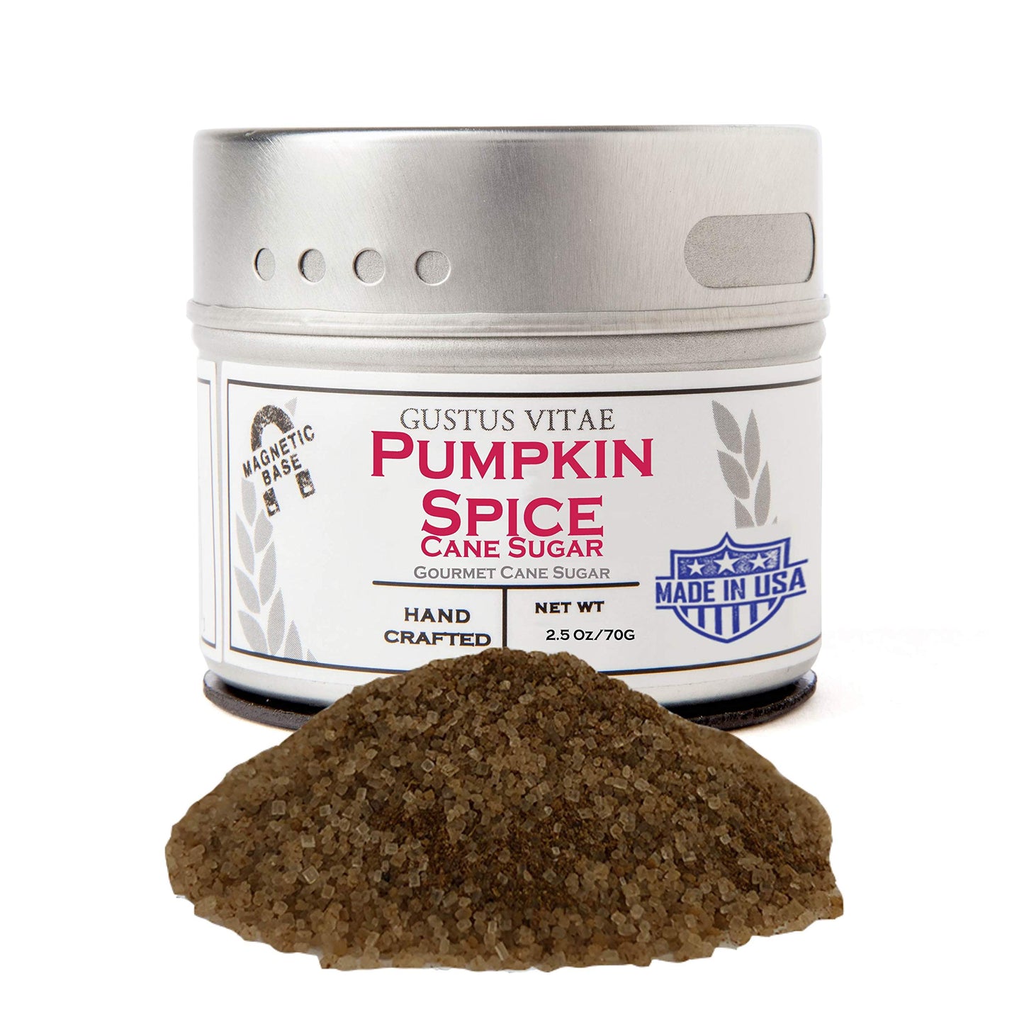 Gustus Vitae - Pumpkin Spice Cane Sugar - Artisanal Infused Sugar - 1:1 Replacement For Plain Sugar - Gourmet Sweetener - All Na