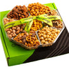 NUT CRAVINGS Fathers Day Gourmet Dad Treats - Mixed Nuts Gift Basket + Green Ribbon Classic (7 Assortments, 1 LB) Food Arrangeme