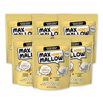 Max Mallow Very Vanilla Mini HONEY Marshmallows - Gut Friendly, Gluten Free, No Refined Sugars, Real Wildflower Honey, Collagen-