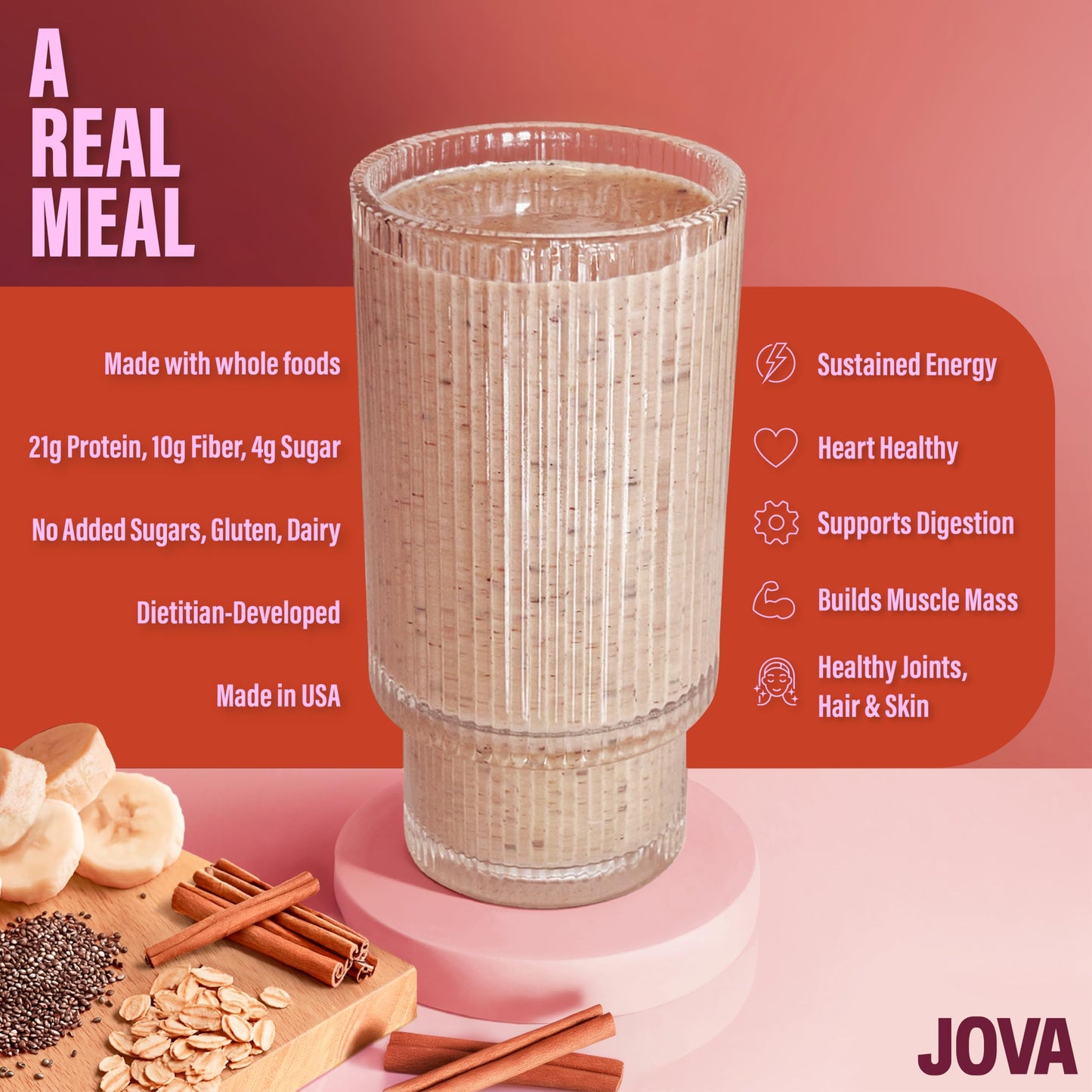 JOVA Smoothie Sampler Pack | Includes Mocha, Cinnamon & Vanilla Cream | 25g Protein | Gluten-Free, Non-GMO, No Added Sugar | Eas