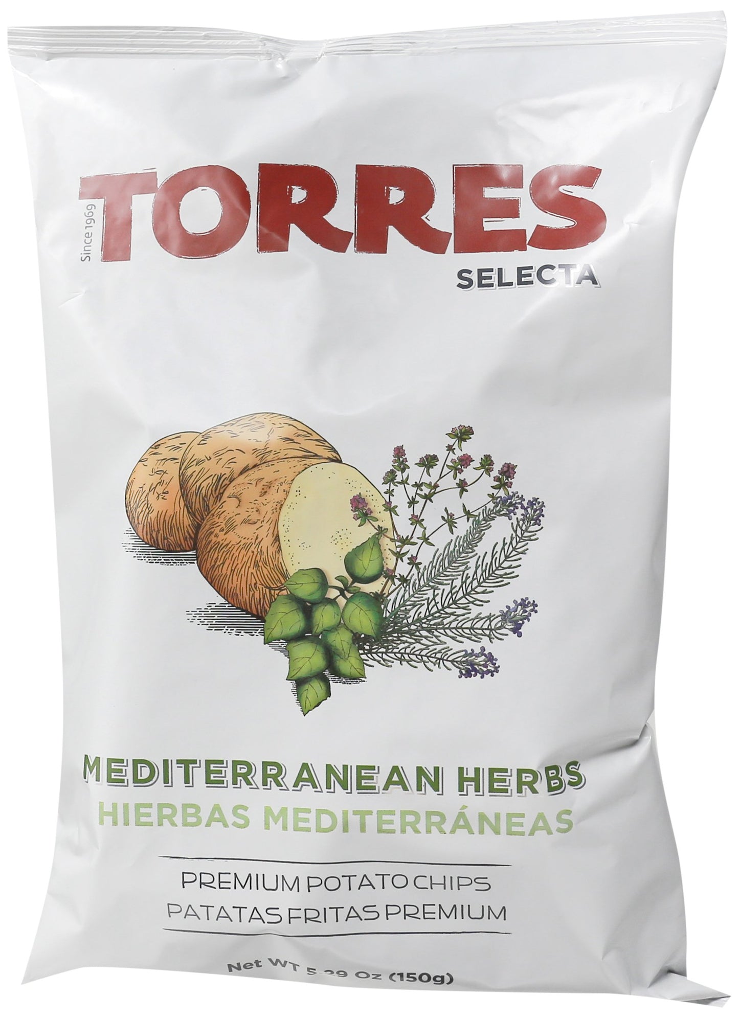 Torres Mediterranean Herb Potato Chips, 5.29 oz (150 g)