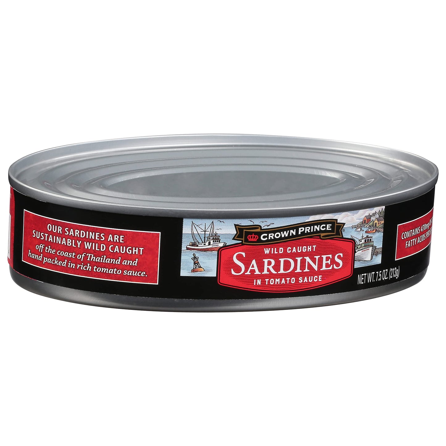 Crown Prince Sardines in Tomato Sauce, 7.5-Ounce Cans (Pack of 12)