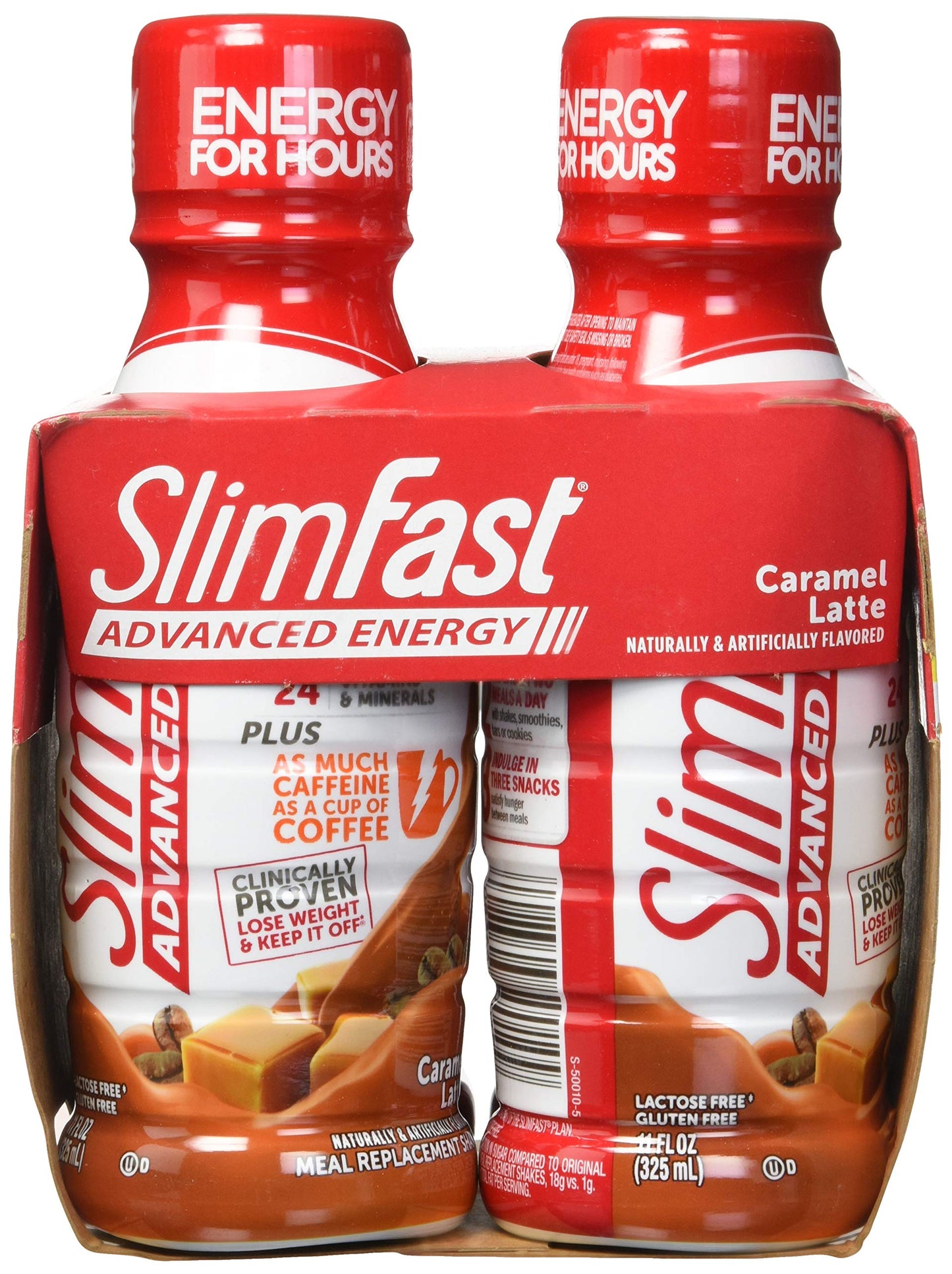 SlimFast High Protein Meal Replacement Shake, Caramel Latte, 20g Protein, 11 Fl Oz Bottle, 4 Count (Pack of 3)