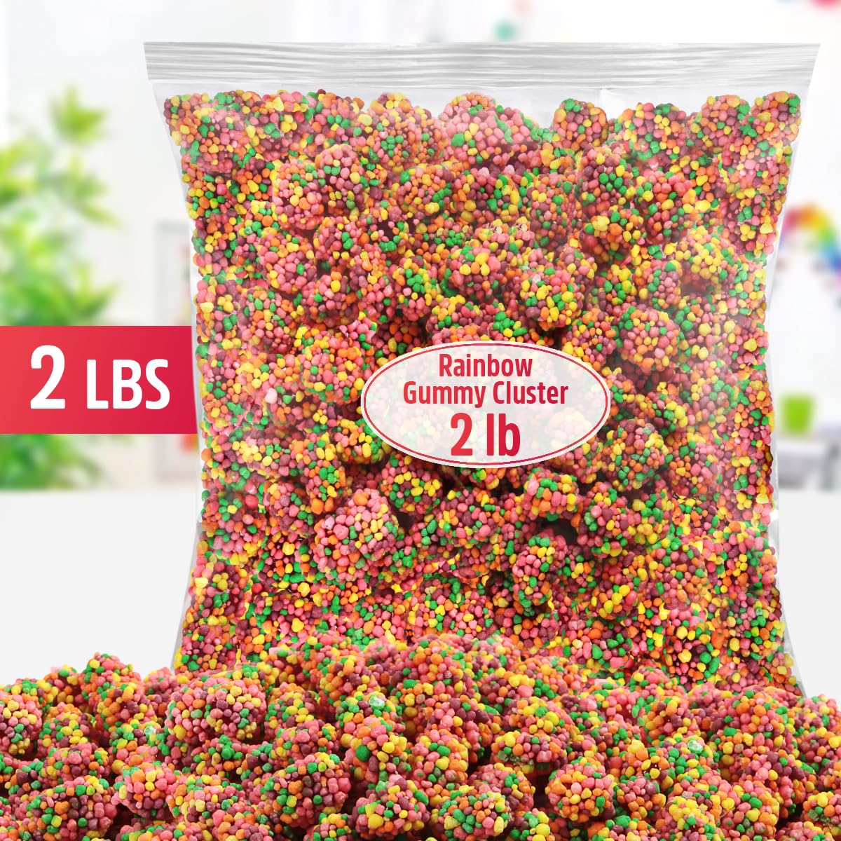 SWEETSIDE CANDY CO. Gummy Clusters Candy Snack, 2lb Bulk Pack, Ideal for Parties and Everyday Enjoyment