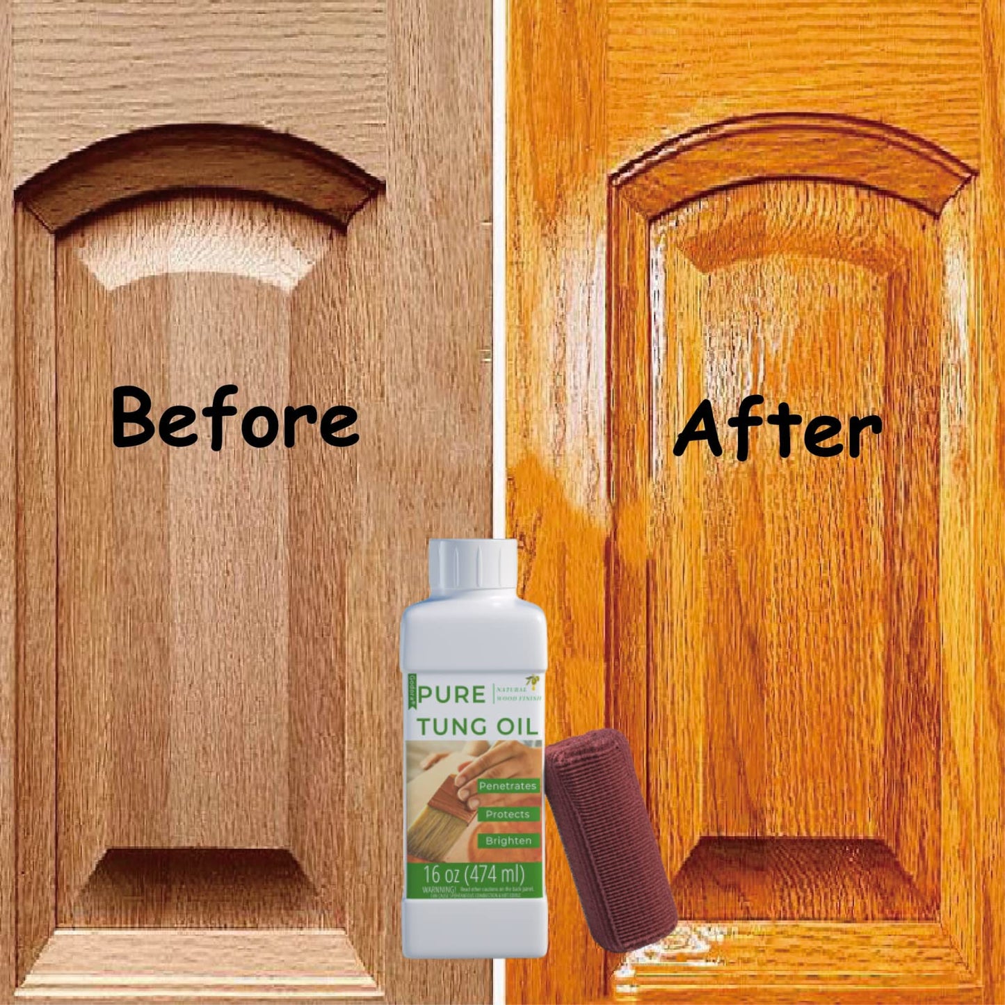 Godora 16 Oz Pure Tung Oil For Wood Finishing, Wood Sealer For Indoor & Outdoor Favored By Craftsmen, Waterproofing Tung Oil For
