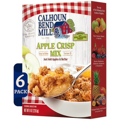 Calhoun Bend Mill Apple Crisp Mix | Easy Fall Dessert for Apples, Peaches, Berries | Perfect w/Apple Pie Filling or Fruit Mix | 