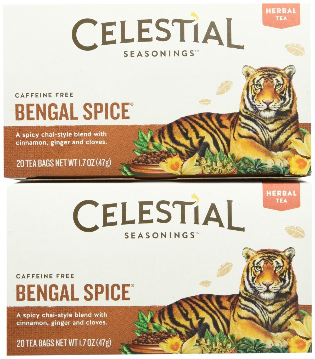 Celestial Seasonings Bengal Spice Herb Tea Bags, 20 Ct, 2 Pk