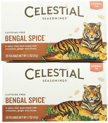 Celestial Seasonings Bengal Spice Herb Tea Bags, 20 Ct, 2 Pk