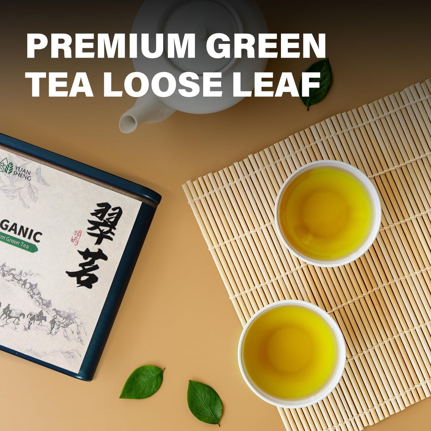 Yuansheng China Premium Green Tea, Pure Green Tea Leaves, 100% Natural Organic Green Tea Loose Leaf With Clean Aroma, Non-Gmo, G