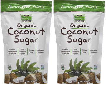 NOW Foods, Certified Organic Coconut Sugar, Alternative to Table Sugar, Low Glycemic Impact, from Sustainably Harvested Coconuts