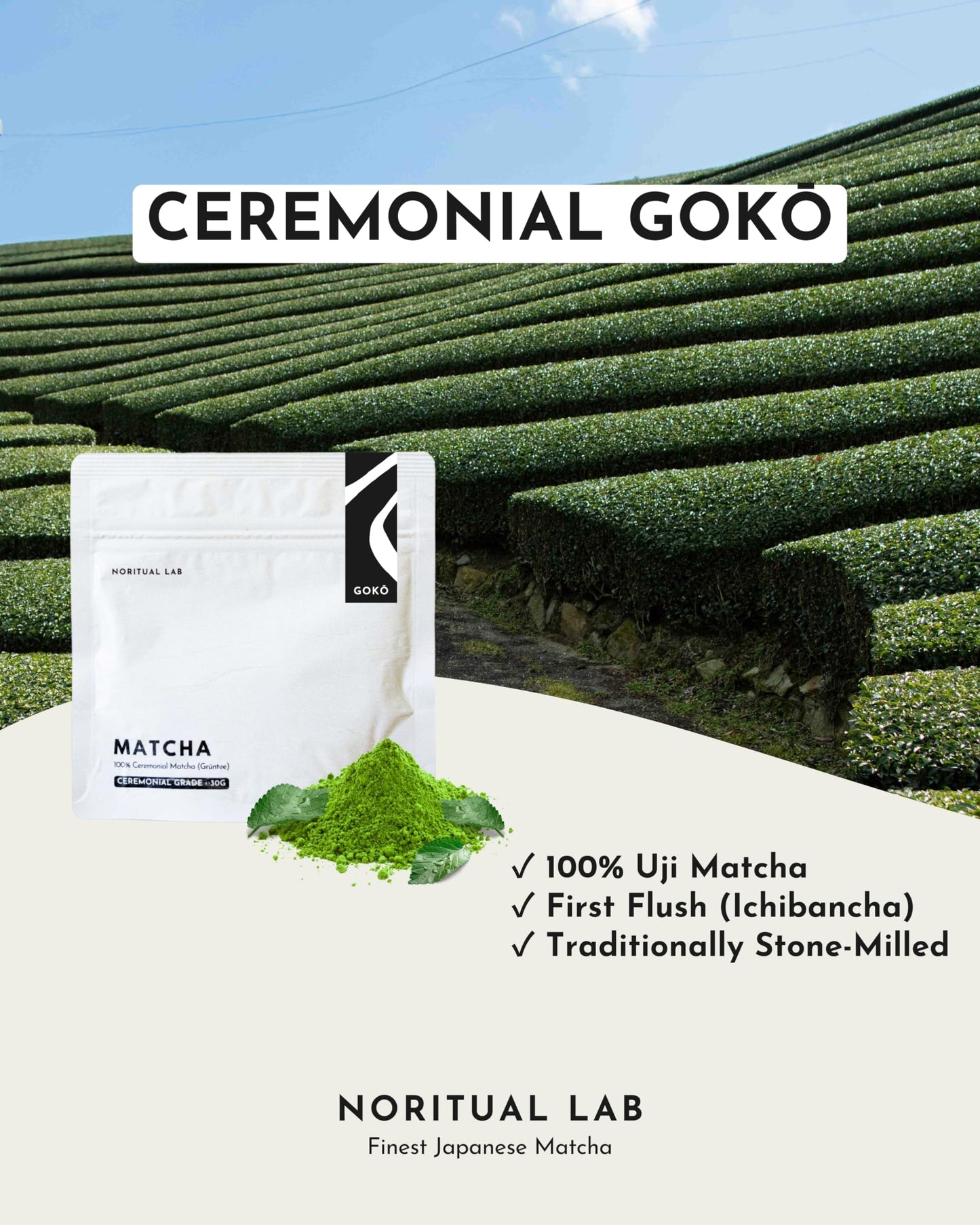 Ceremonial Matcha Goko - First Harvest Authentic Ceremonial Grade Matcha from Japan - Pure Japanese Green Tea Powder - 1.05 oz