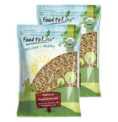 Food to Live Organic Super 5 Seeds Mix, 20 Pounds - A Non-GMO Blend of Flax Seeds, Sesame Seeds, Sunflower Kernels, Pumpkin Kern