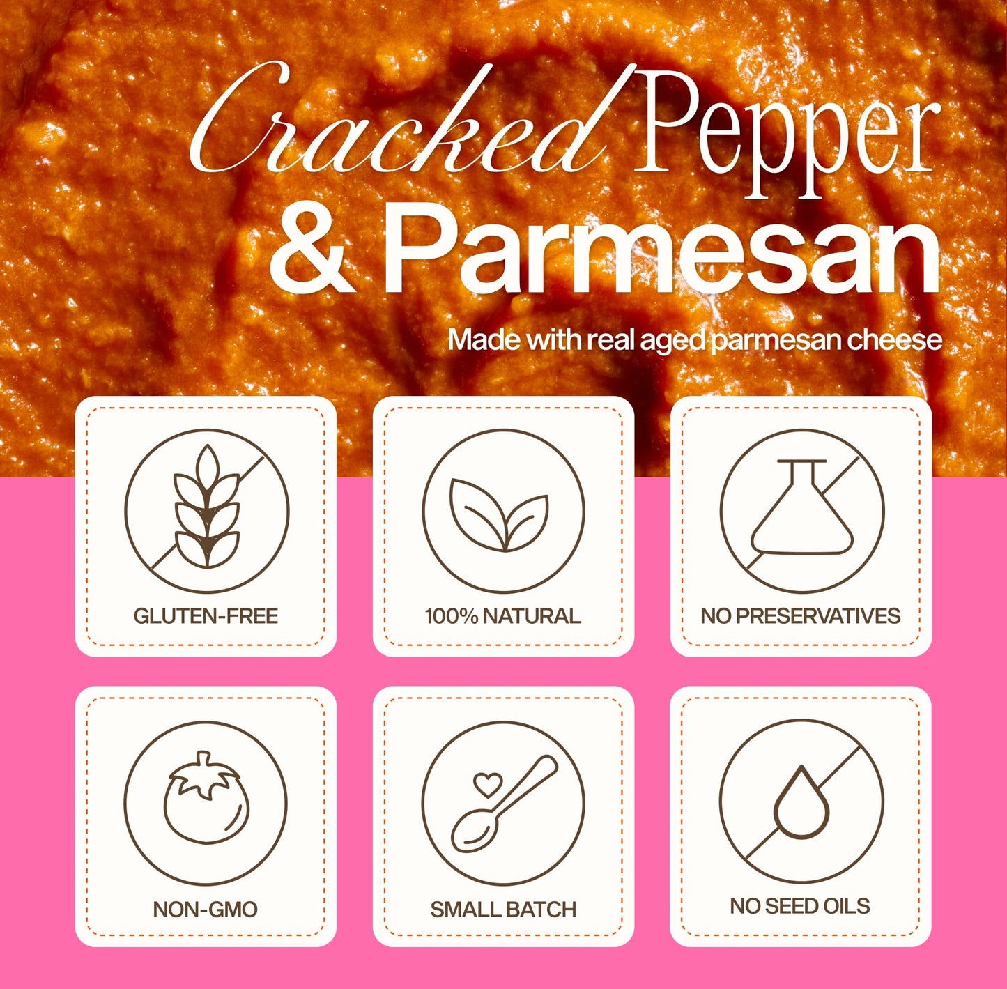 Sauz Cracked Pepper And Parmesan Sauce (2-Jars) Thick & Creamy- Gluten-Free, Non-Gmo, And 100% Delicious - Crafted In Small Batc