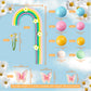 25PCS DRWATE Rainbow Cake Topper Balls - Colorful Boho Decorations with Macaron Balls & Flowers for Baby Showers & Birthday Parties