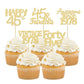 Gyufise 30Pcs Gold Glitter 45Th Birthday Cupcake Toppers Vintage 1978 Awesome Since 1978 45 Fabulous Cupcake Picks 45Th Birthday
