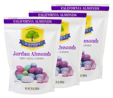 Pastel Jordan Almonds 3-Pack Wedding Holiday Party Favor Candies in Colorful Assorted Pastel Mix