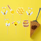 Gyufise 36Pcs Bumble Bee Cupcake Toppers Flower Sweet Bee Honeycomb Cupcake Picks Flower Oh Babee Cake Picks For Bee Theme Baby
