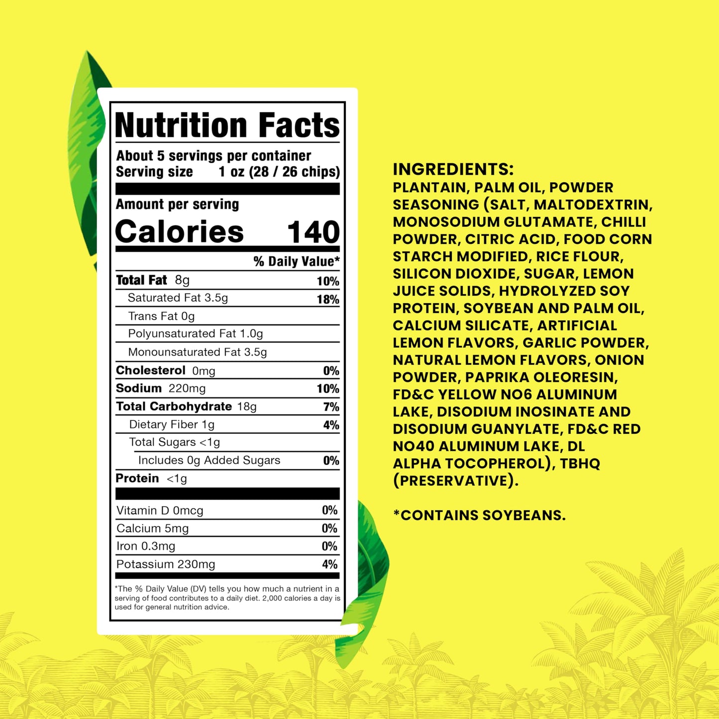 Zambos Plantain Chips, Chile Limon Flavor, 2.47 Oz (Pack of 8)