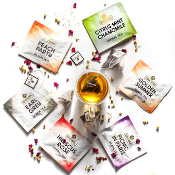 Brewix Enhanced Assorted Tea Sampler Gift Box (15 Pyramid Individually Wrapped Tea Bags) | Herbal Tea, Black Tea, Green Tea | Tea Gift Set & Variety Pack | Gifts For Women & Men, Tea Set