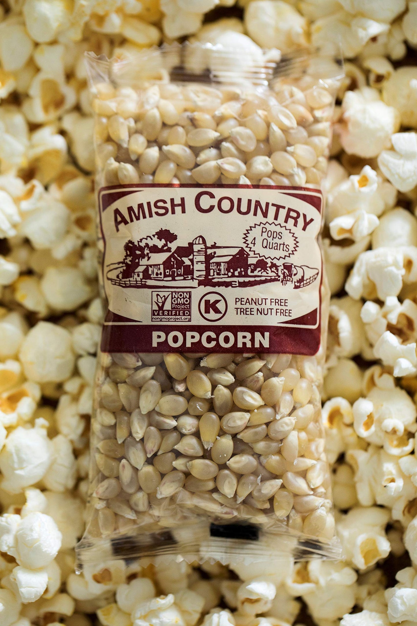 Amish Country Popcorn | 10-4 Oz Bags | Medium White Popcorn Kernels | Old Fashioned, Non-Gmo And Gluten Free