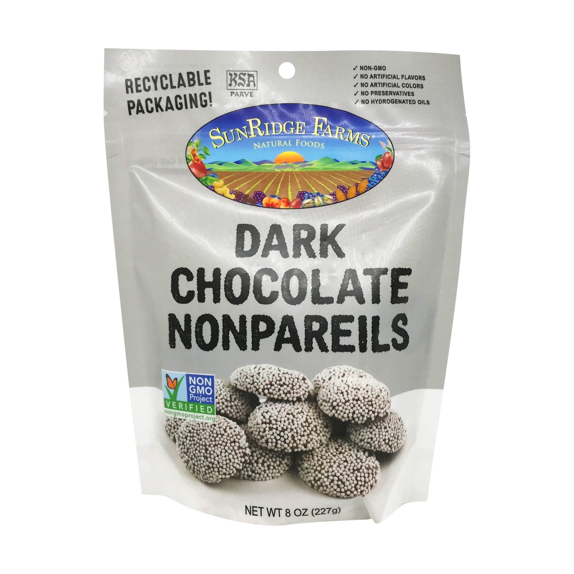 SUNRIDGE FARMS Dark Chocolate Nonpareils, 8 OZ