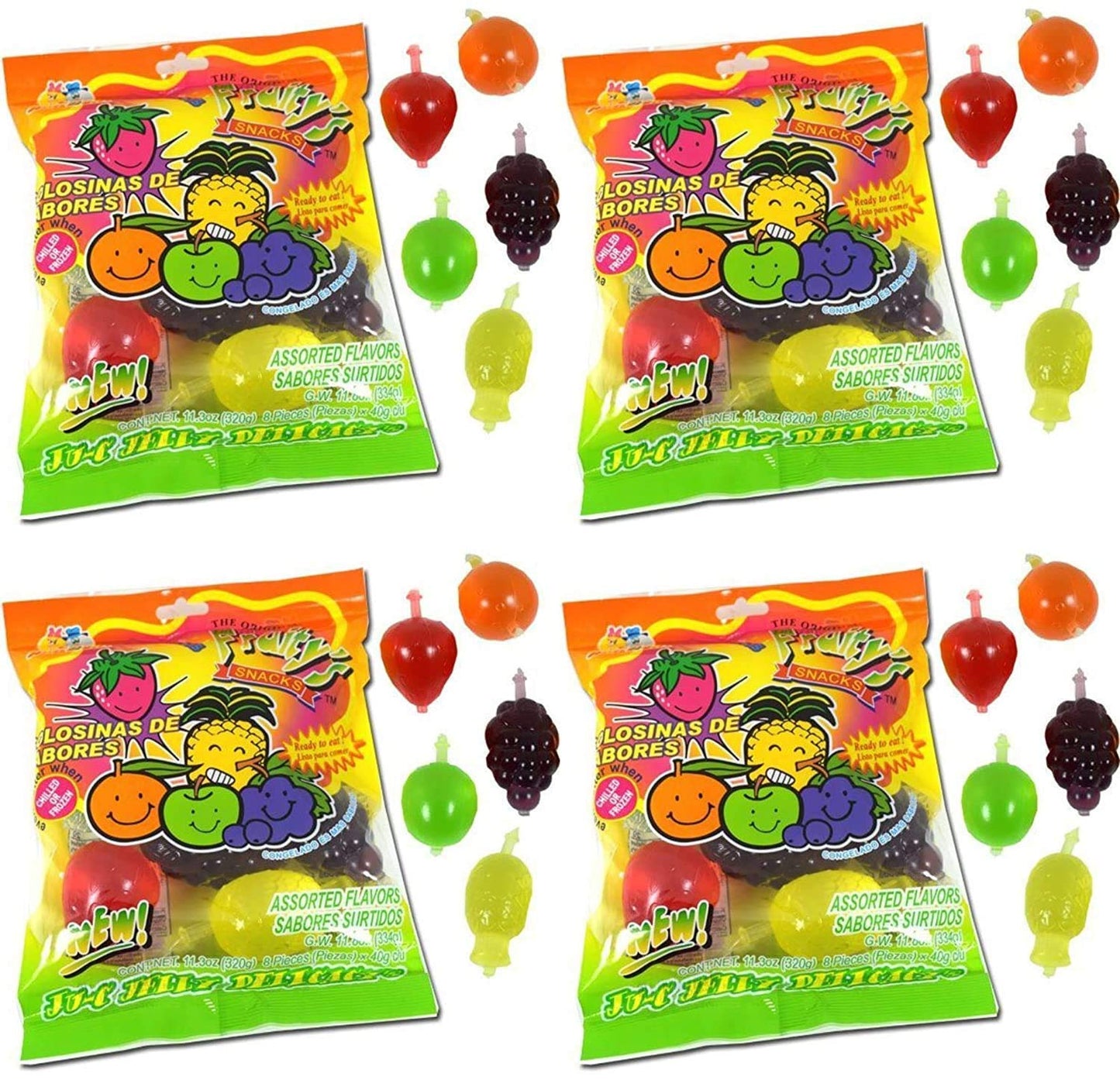 Din Don Fruitys Ju-C Jelly Fruit Snacks Pack Of 4 - 3 Pack, 3 Pack - 113 Ounce (Pack Of 4)