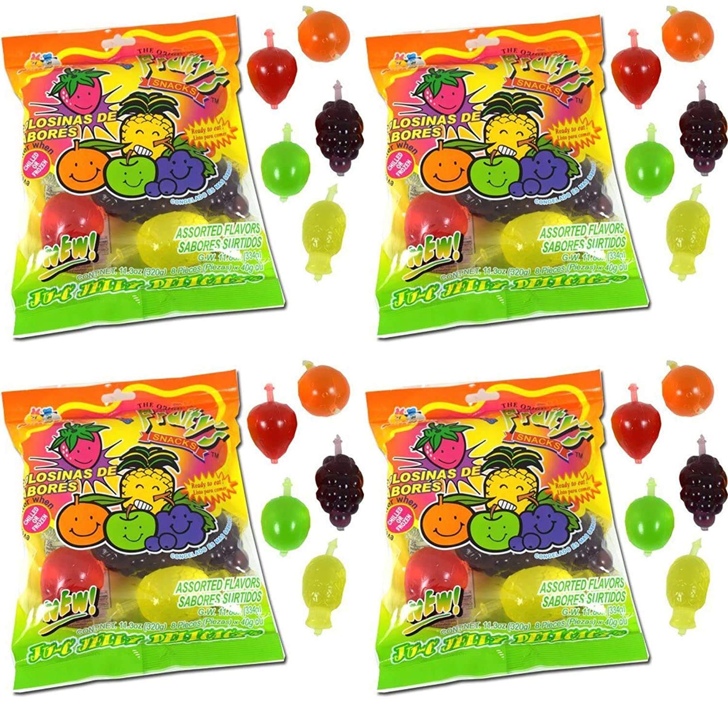 Din Don Fruitys Ju-C Jelly Fruit Snacks Pack Of 4 - 3 Pack, 3 Pack - 113 Ounce (Pack Of 4)