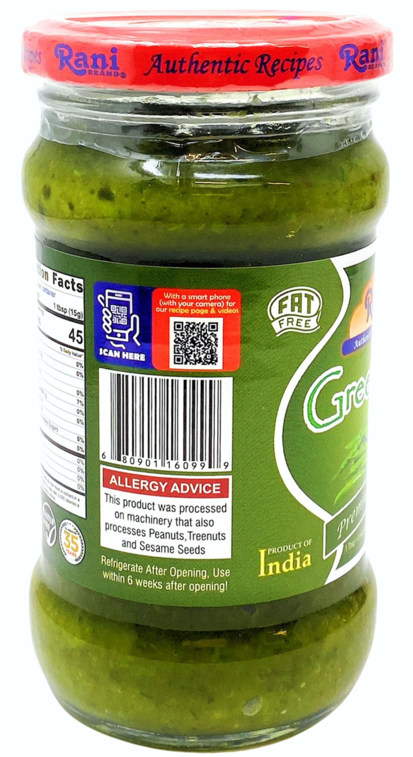 Rani Green Chilli Cooking Paste 10.58Oz (300G) Glass Jar ~ Vegan | Gluten Free | Non-Gmo | No Colors | Indian Origin
