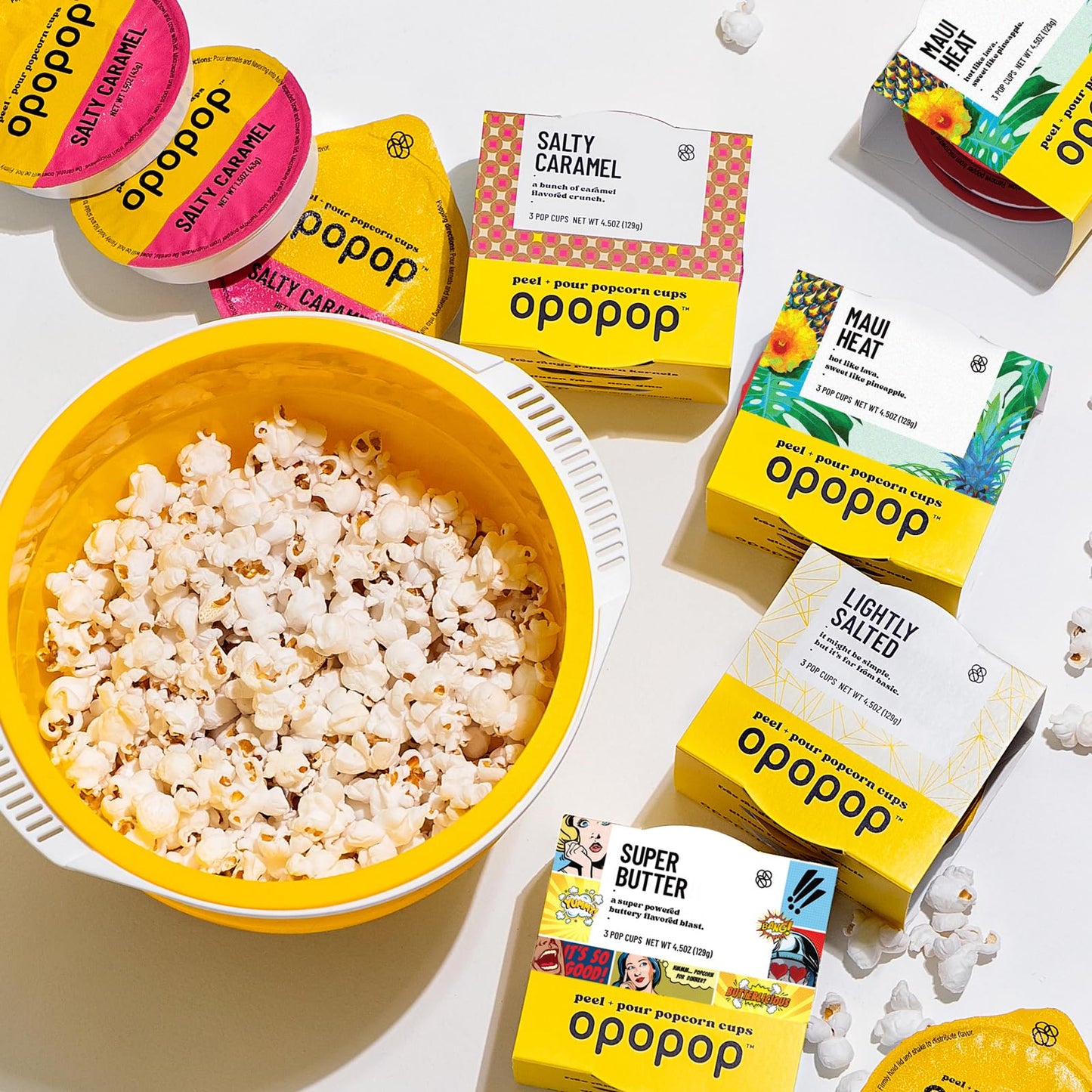 OPOPOP Microwave Popcorn Cups, Salty Caramel, Non-GMO, Gluten Free, 6-Pack, 1.5 Ounce