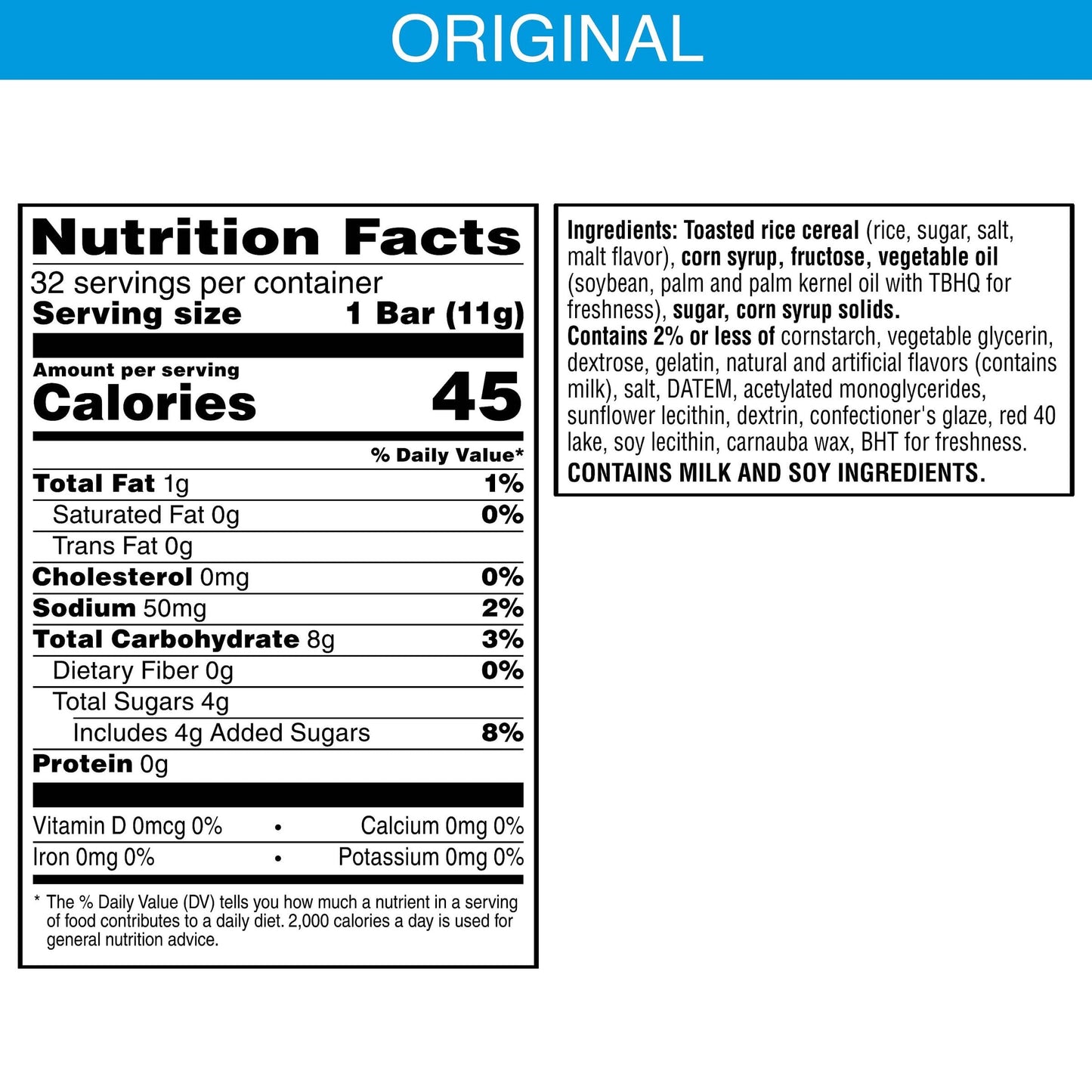 Rice Krispies Treats Mini Marshmallow Cereal Bars, Holiday Snacks, Snack Bars, Original with Holiday Sprinkles, 12.4oz Box (32 B
