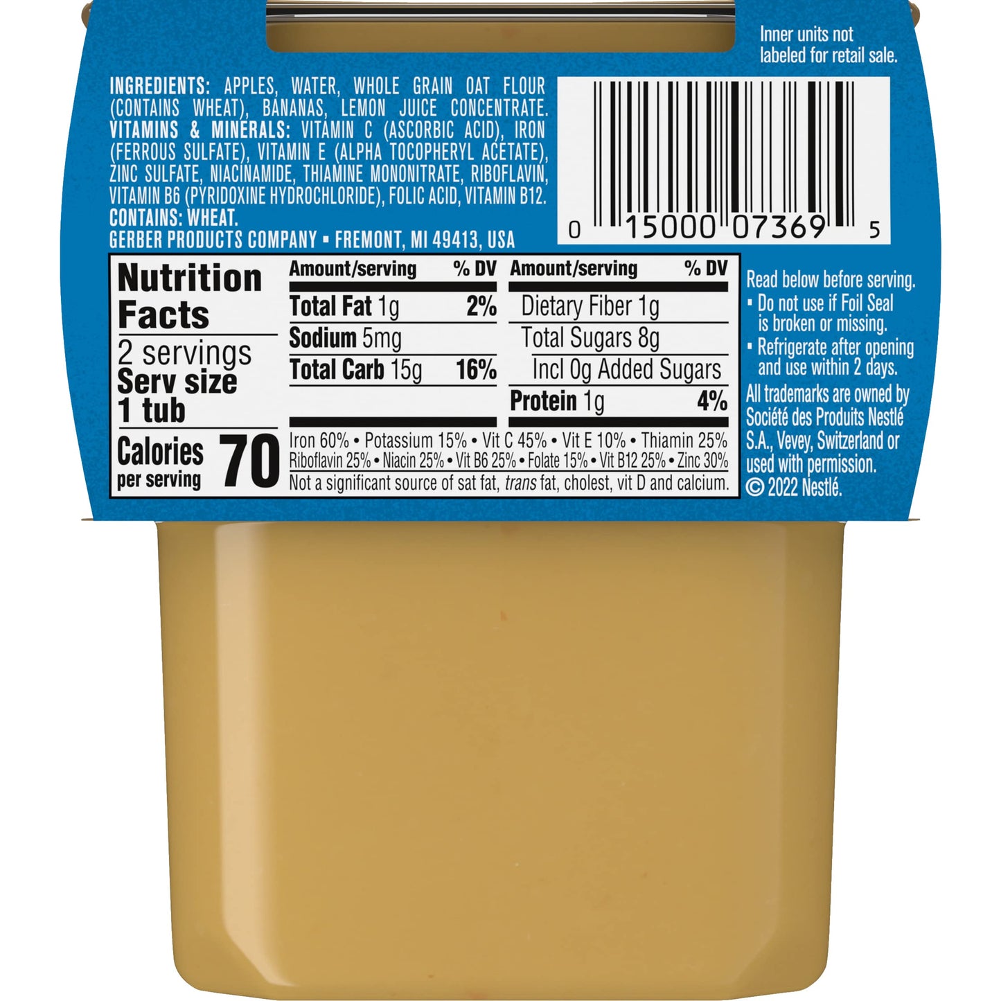 Gerber Baby Food, 2Nd Foods, Apple Banana With Oatmeal 8 Ounce (Pack Of 2)