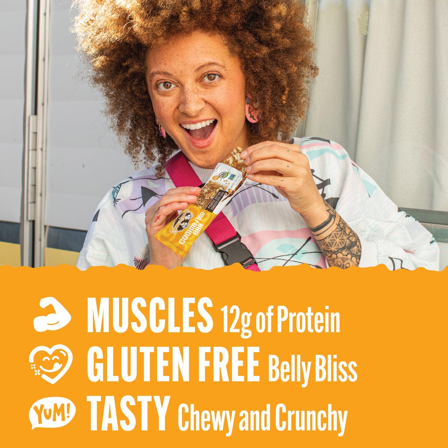 Lenny & Larrys Cookie-fied Protein Bar - Peanut Butter Chocolate Chip Vegan 9x45g - Healthy Snacks with 12g Plant Protein & 5g