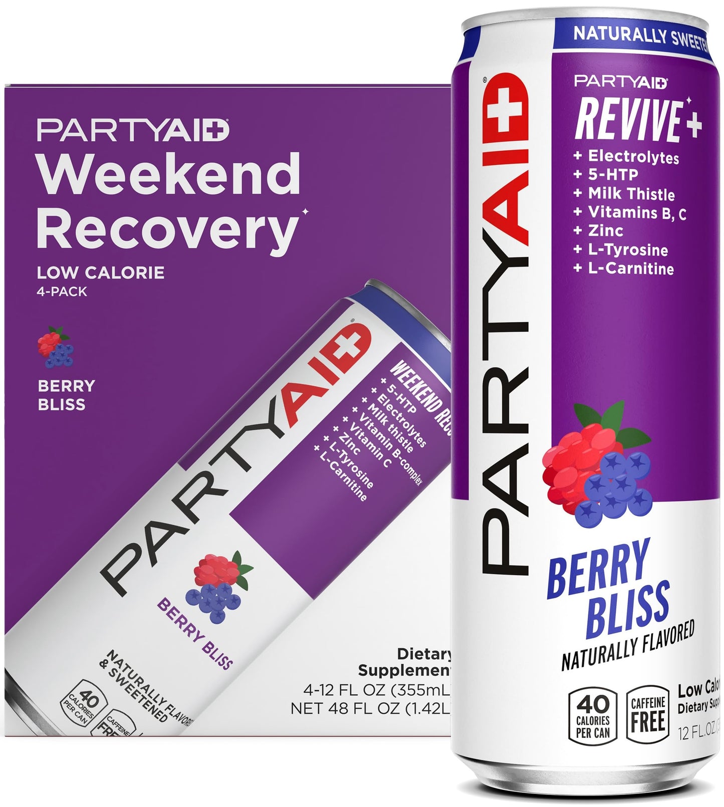 LIFEAID PARTYAID Rehab Blend, Caffeine-Free, B-Complex, 12 Fl Oz (Pack of 4)