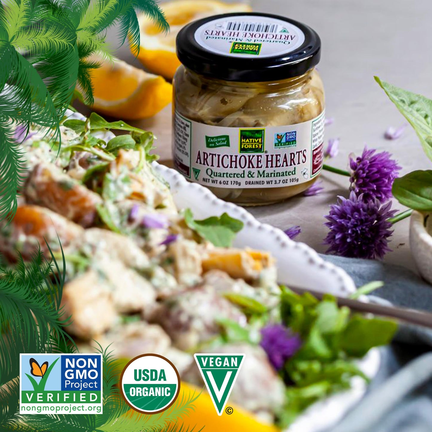 Native Forest Quartered & Marinated Artichoke Hearts - Artichokes, Canned Artichoke Hearts Marinated, Artichoke Hearts Canned -
